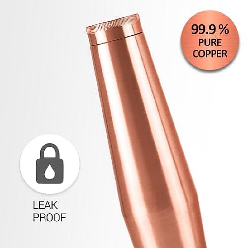 MILTON Copper Crown 1100 Water Bottle, 1.09 Litre, 1 Piece, Copper