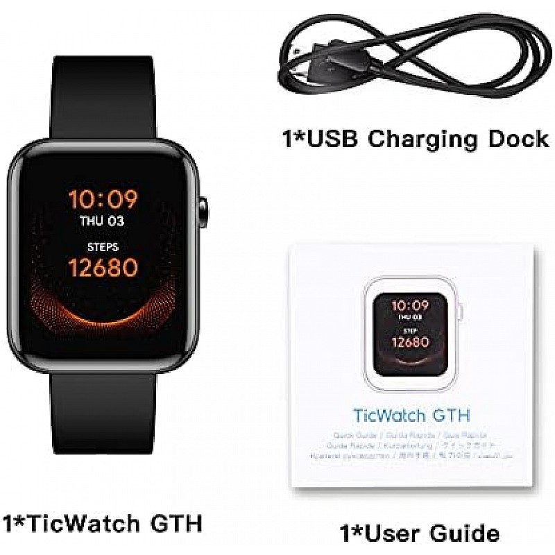 MOBVOI GTH smartwatch 24H Skin Temperature Measurement Blood Oxygen Black