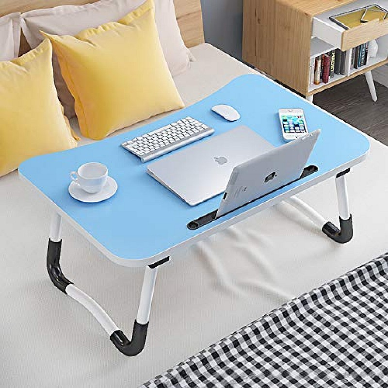 GoRogue Stud Foldable Wooden Mini Lapdesk for Couch, Sofa Bed, Study Tray Table Stand for Writing (Sky Blue)