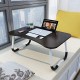 GoRogue Foldable Wooden Mini Laptop Table for Bed, Study Table with Drawer, Tablet/Mobile Holder for Kids & Adults (Black)