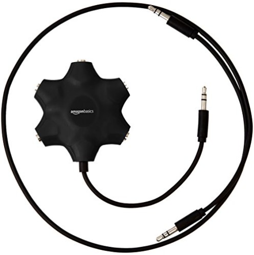 Amazon Basics L6LAU002-CS-H 5-Way Multi Headphone Auxiliary Splitter, Black Amazon Basics L6LAU002-CS-H 5-Way Multi Headphone Auxiliary Splitter, Black
