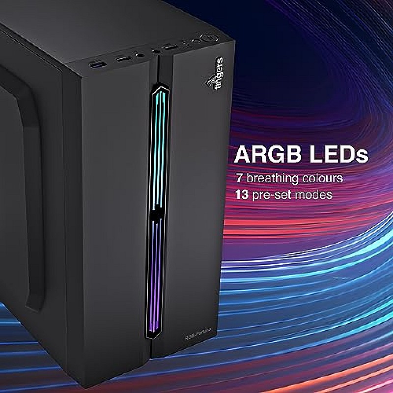 Fingers RGB-Flow India's First Micro ATX PC C2 Fashion Computer Case Cabinet with ARGB LEDs