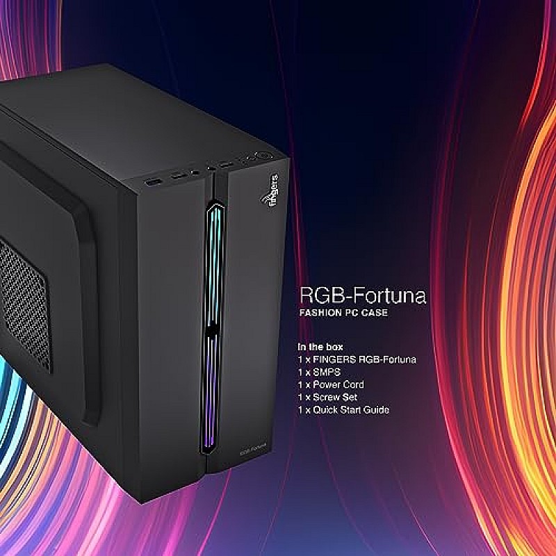 Fingers RGB-Flow India's First Micro ATX PC C2 Fashion Computer Case Cabinet with ARGB LEDs