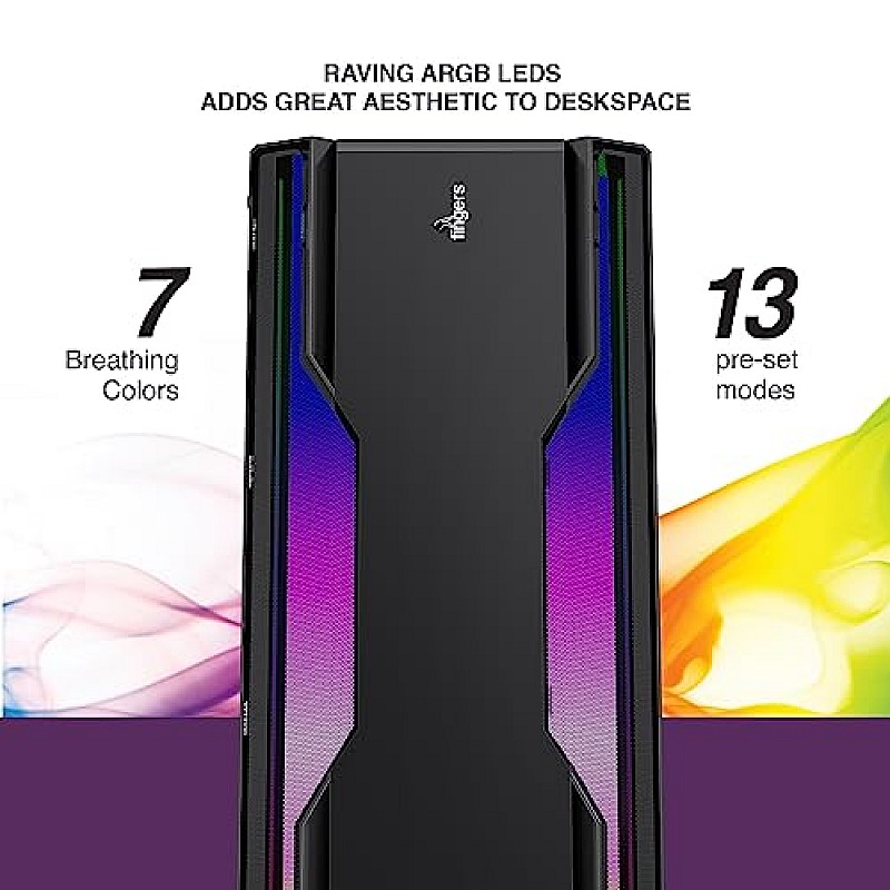 Fingers RGB-Flow India's First Micro ATX PC C2 Fashion Computer Case Cabinet with ARGB LEDs