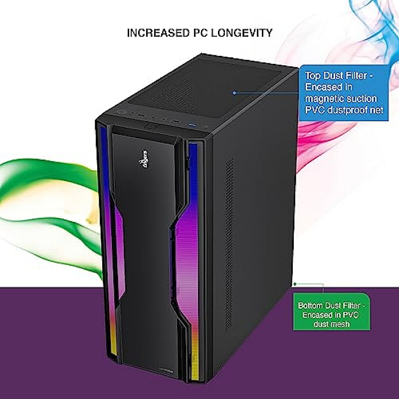 Fingers RGB-Flow India's First Micro ATX PC C2 Fashion Computer Case Cabinet with ARGB LEDs