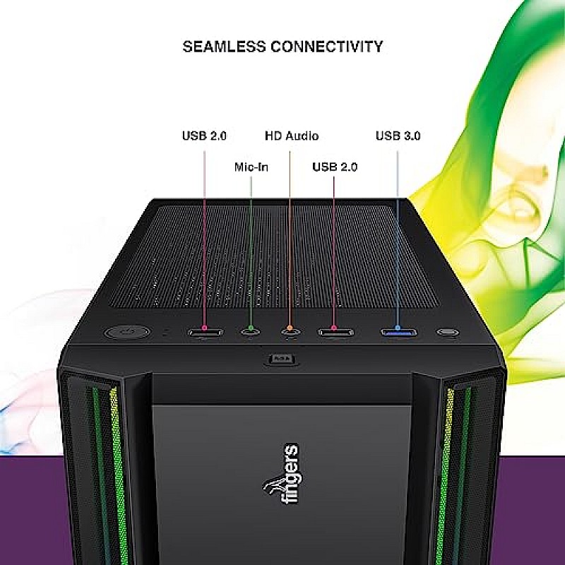 Fingers RGB-Flow India's First Micro ATX PC C2 Fashion Computer Case Cabinet with ARGB LEDs