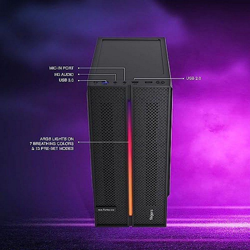 Fingers RGB-Flow India's First Micro ATX PC C2 Fashion Computer Case Cabinet with ARGB LEDs