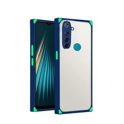 Airtree Square Matte Case (Hard Back & Soft Bumper Cover) with Camera Protection for Realme 5i- Blue
