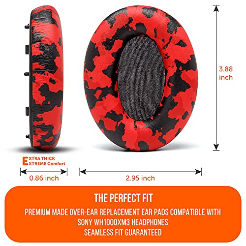 WC Wicked Cushions Extra Thick Replacement Earpads Compatible with Sony WH-1000XM3 Headphones - Red Camo WC Wicked Cushions Extra Thick Replacement Earpads Compatible with Sony WH-1000XM3 Headphones - Red Camo