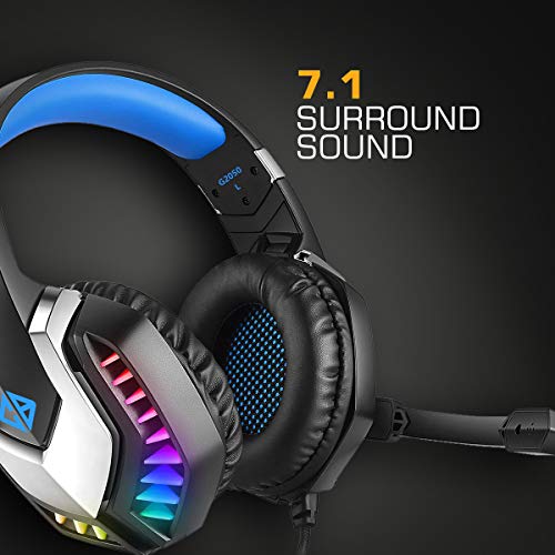 Cosmic Byte G2050 RGB 7.1 Surround Sound USB Gaming Headphone for PS5, PC with Software and Gel Microphone (Blue) Cosmic Byte G2050 RGB 7.1 Surround Sound USB Gaming Headphone for PS5, PC with Software and Gel Microphone (Blue)