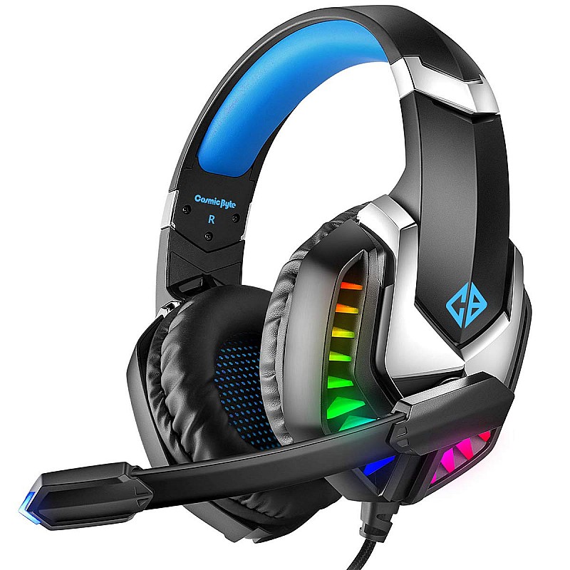 Cosmic Byte G2050 RGB 7.1 Surround Sound USB Gaming Headphone for PS5, PC with Software and Gel Microphone (Blue)