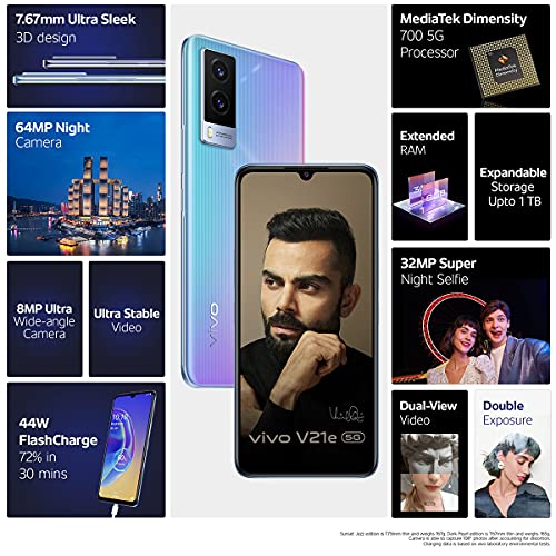 Vivo V21e 5G (Sunset Jazz, 8GB RAM, 128GB Storage) (Refurbished)