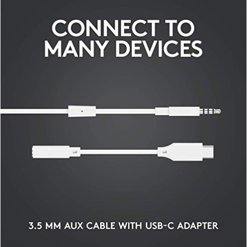 Logitech G333 Gaming Wired in Ear Earphones with Dual Audio Drivers White