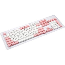 HUO JI PBT Keycaps Double Shot Injection Keycaps Translucent Layer Full 104 Keys Se White-Pink HUO JI PBT Keycaps Double Shot Injection Keycaps Translucent Layer Full 104 Keys Se White-Pink