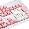 HUO JI PBT Keycaps Double Shot Injection Keycaps Translucent Layer Full 104 Keys Se White-Pink