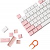 HUO JI PBT Keycaps Double Shot Injection Keycaps Translucent Layer Full 104 Keys Se White-Pink