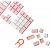 HUO JI PBT Keycaps Double Shot Injection Keycaps Translucent Layer Full 104 Keys Se White-Pink