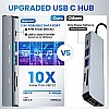 Verilux ® USB C Hub Multiport Adapter 6 in 1 Portable Aluminum USB Extender with 4K HDMI(30Hz)