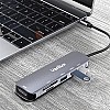 Verilux ® USB C Hub Multiport Adapter 6 in 1 Portable Aluminum USB Extender with 4K HDMI(30Hz)