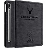 Robustrion Deer Pattern Flip Stand Case Cover for Samsung Galaxy Tab S8 Plus Deer Black