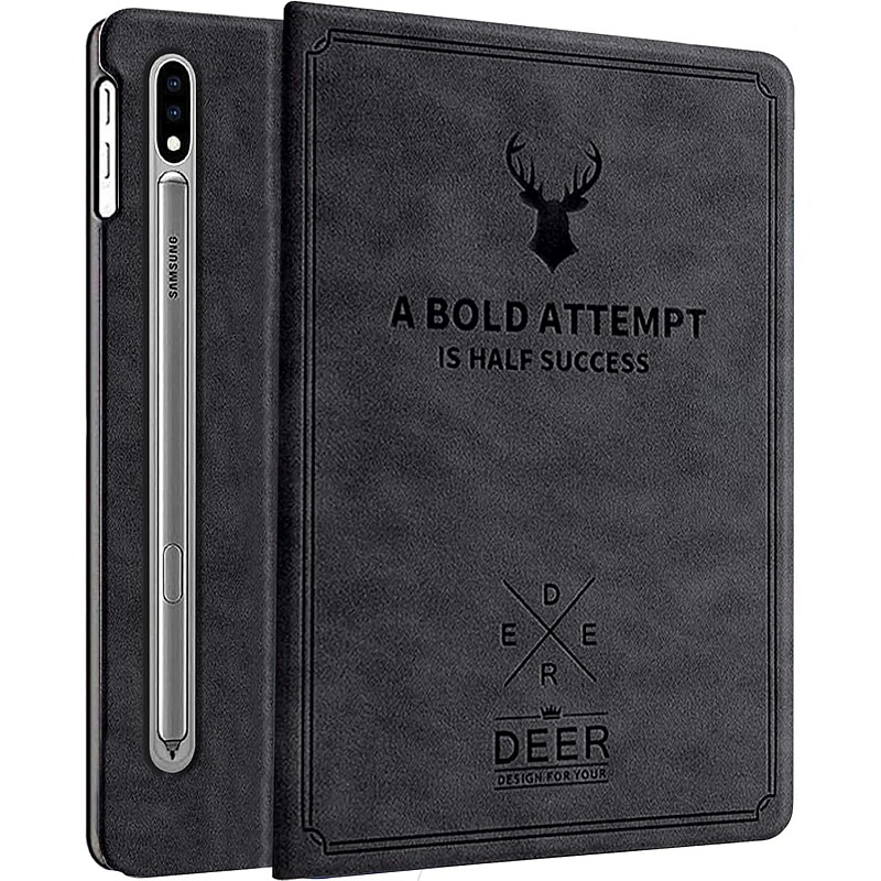 Robustrion Deer Pattern Flip Stand Case Cover for Samsung Galaxy Tab S8 Plus Deer Black