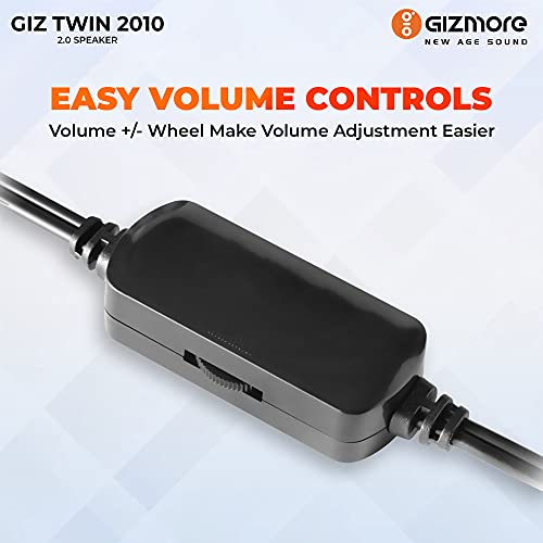 GIZMORE GIZ Twin 2010 10 Watt 2.0 Channel USB Multimedia Speaker (Black) GIZMORE GIZ Twin 2010 10 Watt 2.0 Channel USB Multimedia Speaker (Black)