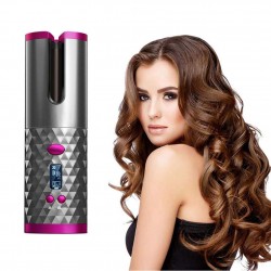 Airtree USB Rechargeable Automatic Wireless Electric Hair Curler L/R Rotating Curler,Cordless Auto Curler 300F-390F Temperature 