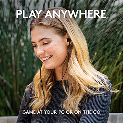Logitech G333 Wired Gaming Earphones with Gaming-Grade Dual Drivers with USB-C Adapter & in-line Mic and Volume AUX - Black Logitech G333 Wired Gaming Earphones with Gaming-Grade Dual Drivers with USB-C Adapter & in-line Mic and Volume AUX - Black