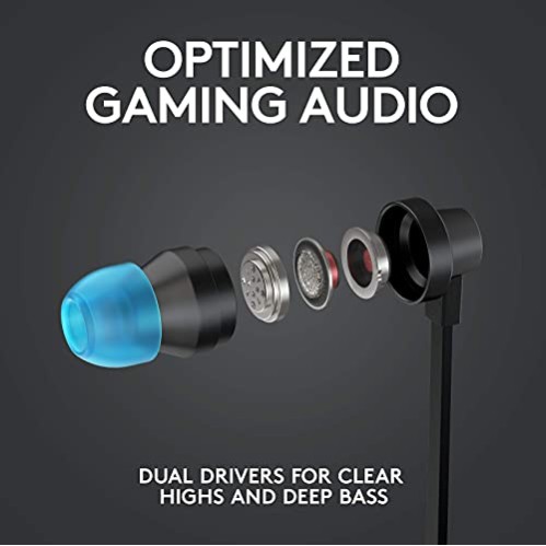 Logitech G333 Wired Gaming Earphones with Gaming-Grade Dual Drivers with USB-C Adapter & in-line Mic and Volume AUX - Black Logitech G333 Wired Gaming Earphones with Gaming-Grade Dual Drivers with USB-C Adapter & in-line Mic and Volume AUX - Black