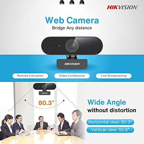Hikvision Ds-u02 1080p Webcam, Wide Angle Without Distortion, Noise Reduction, Black Hikvision Ds-u02 1080p Webcam, Wide Angle Without Distortion, Noise Reduction, Black