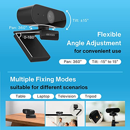 Hikvision Ds-u02 1080p Webcam, Wide Angle Without Distortion, Noise Reduction, Black Hikvision Ds-u02 1080p Webcam, Wide Angle Without Distortion, Noise Reduction, Black