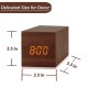 Airtree Digital Alarm Clock, with Wooden Electronic LED Time Display, Yellow