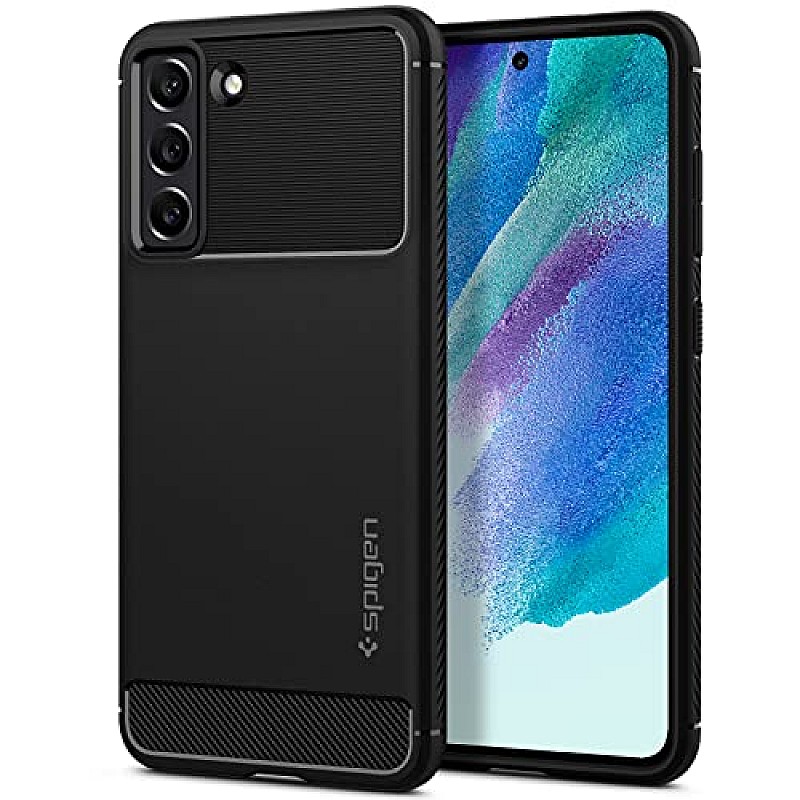 Spigen Rugged Armor Back Cover Case Compatible with Galaxy S21 FE 5G (TPU | Matte Black)