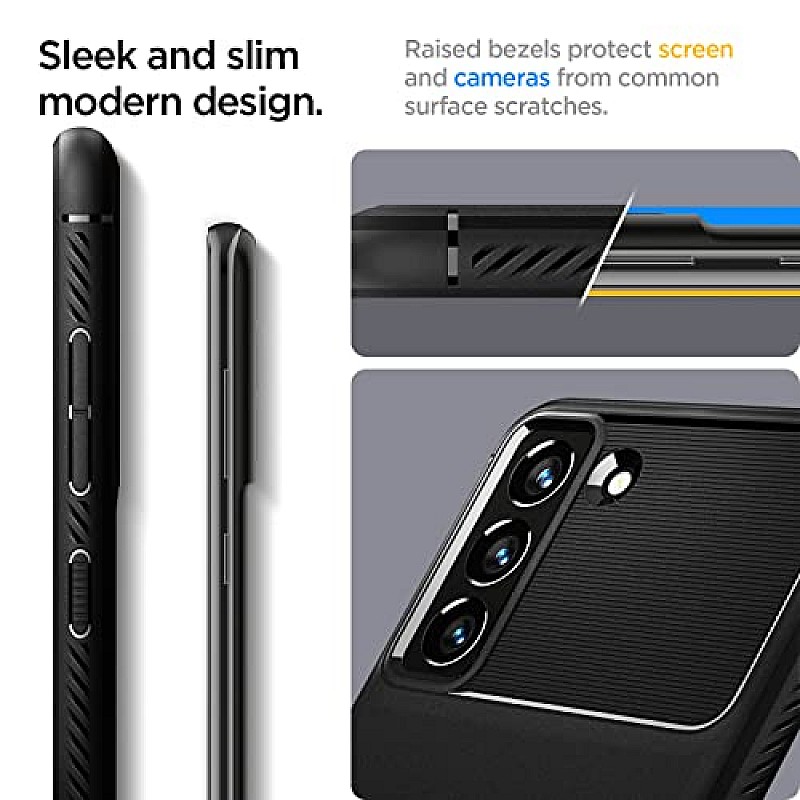 Spigen Rugged Armor Back Cover Case Compatible with Galaxy S21 FE 5G (TPU | Matte Black)