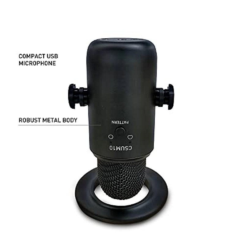 JBL Commercial CSUM10 Compact USB Microphone for Recording, Streaming and Online Calls, Black, Medium, Omnidirectional