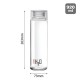 CELLO H2O Glass Fridge Water Bottle with Plastic Cap  920ml  Clear
