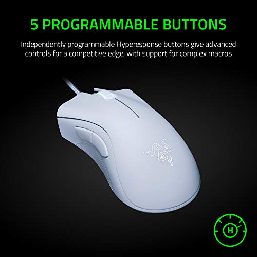 Razer DeathAdder Essential White Edition - 6400 DPI Ergonomic Wired Gaming Mouse - RZ01-03850200-R3M1 Razer DeathAdder Essential White Edition - 6400 DPI Ergonomic Wired Gaming Mouse - RZ01-03850200-R3M1