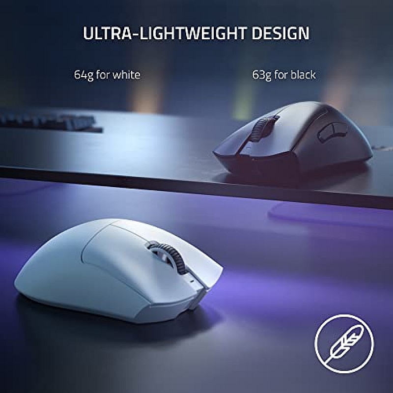 Razer DeathAdder Essential White Edition - 6400 DPI Ergonomic Wired Gaming Mouse - RZ01-03850200-R3M1