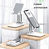 AIRTREE Plastic Table Mount Desktop Mobile Phone Stand, Mobile Holder Adjustable & Foldable Mobile Stand 