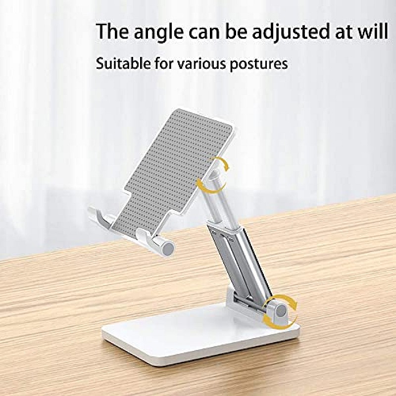 AIRTREE Plastic Table Mount Desktop Mobile Phone Stand, Mobile Holder Adjustable & Foldable Mobile Stand 