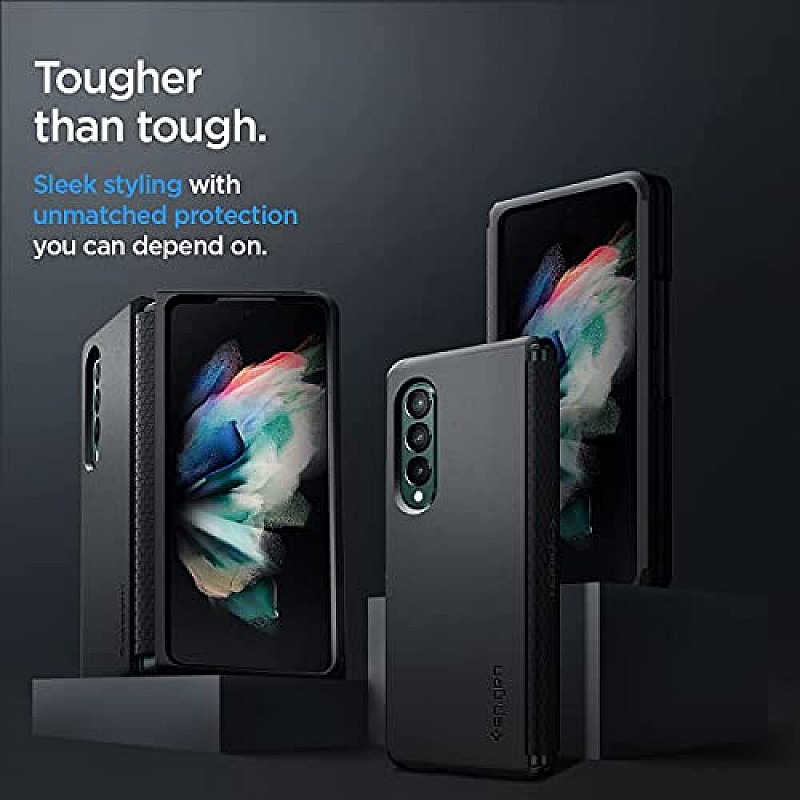 Spigen Tough Armor Back Cover Case for Samsung Galaxy Z Fold 3 (TPU + Poly Carbonate Black)