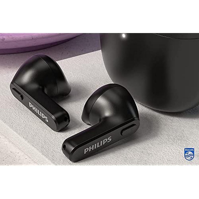 Philips Audio TAT2236 TWS Earbuds with IPX4, 6+12 Hours Play time, Quick Charge, Type-C Charging, Black