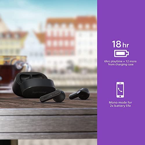 Philips Audio TAT2236 TWS Earbuds with IPX4, 6+12 Hours Play time, Quick Charge, Type-C Charging, Black Philips Audio TAT2236 TWS Earbuds with IPX4, 6+12 Hours Play time, Quick Charge, Type-C Charging, Black