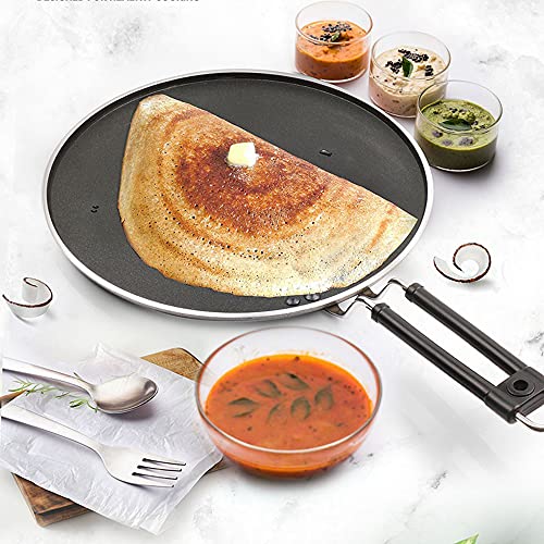 MILTON Pro cook Black Pearl Induction Non-Stick Flat Tawa, 30 cm, Grey MILTON Pro cook Black Pearl Induction Non-Stick Flat Tawa, 30 cm, Grey