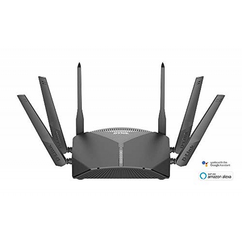 D-Link DIR-1950 AC 1900 MU-MIMO Daul Band EasyMesh WiFi Router, 5 Gigabit Port, 4 External Antenna, Voice Control Black