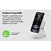 Belkin Magnetic Wireless Charger with Stand Magsafe Compatible for Cellular Phones, iPhone 12, 13 Pro, 13 Pro Max, 13 Mini - White