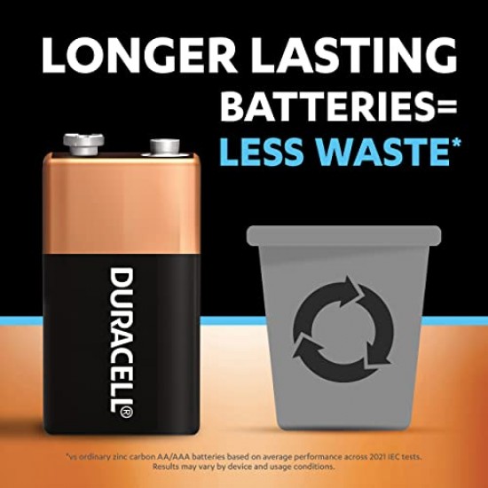 Duracell Ultra Alkaline 9V Battery, 12 Pcs