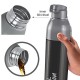 Milton Steel Convey 900 Insulated Inner Stainless Steel Water Bottle, 630 ml, Black