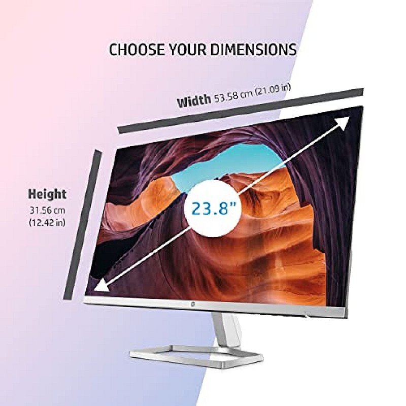 HP M24f 23.8-Inch(60.45cm) Eye Safe Certified Full HD 1920 x 1080 Pixels IPS 3-Sided Micro-Edge LED Monitor Silver