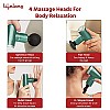 Lifelong Wireless LLGM36 Powerful Gun Massager with 4 Heads Deep Tissue Percussion Muscle Massager Black